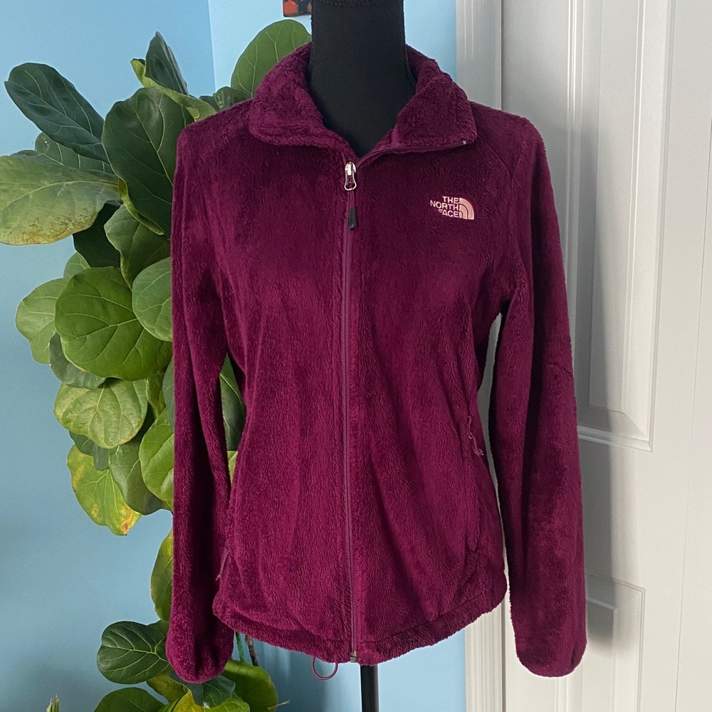 The North Face Small Purple Magenta Classic Soft Fleece Zip Up Jacket